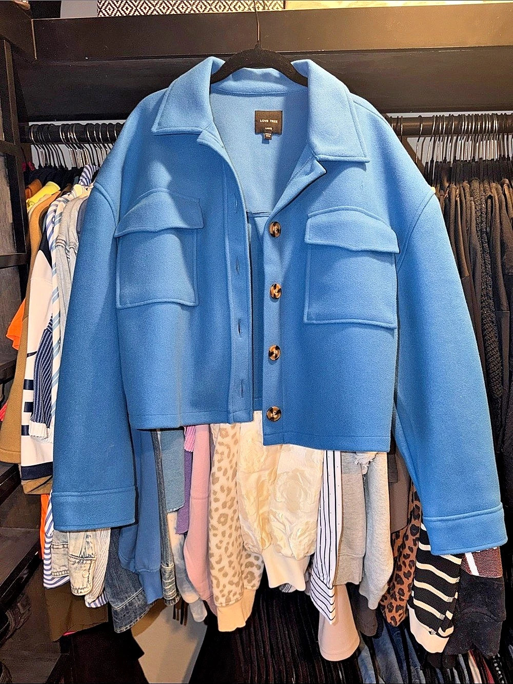 Love Tree Blue Utility Jacket